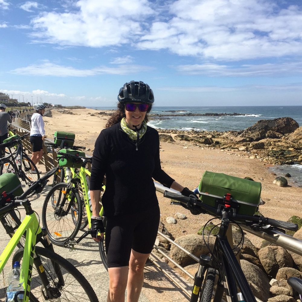Diana Ballon coastal biking Portugal