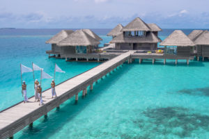 Huvafen Fushi Maldives spa boardwalk