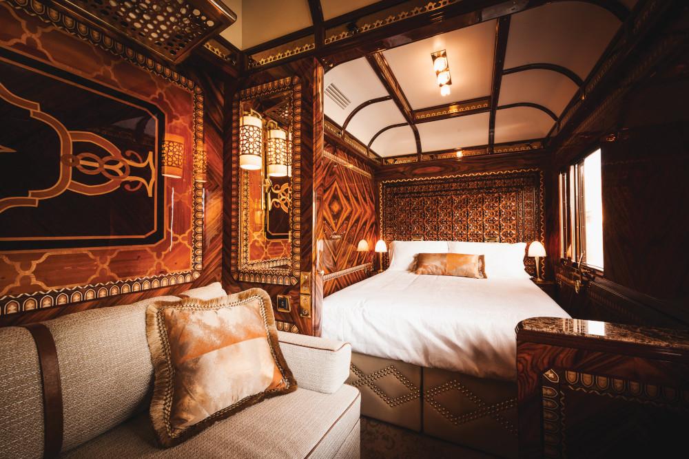 Bedroom aboard the Venice Simplon-Orient-Express