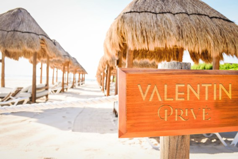 Exclusive beach area for Privé guests only at Valentin Imperial Riviera Maya 