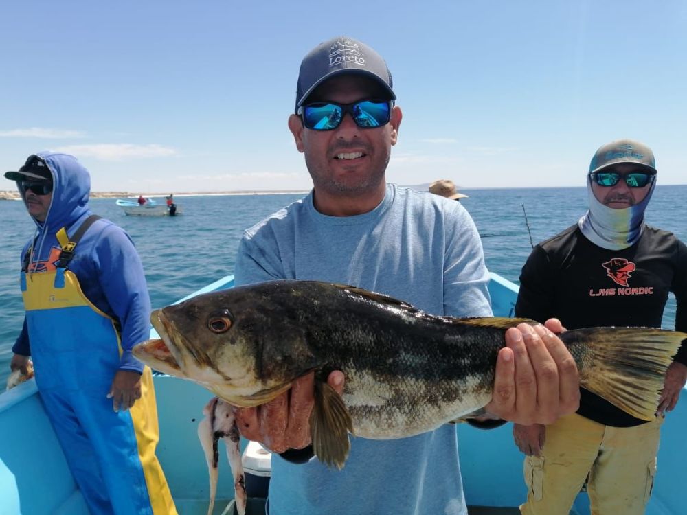 Chuy with his Calico fish freshly caught at Bahía Asunción in Mulegè